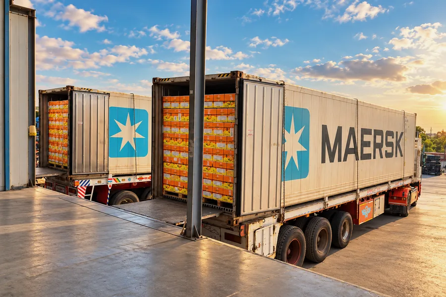 Loading Maersk reefer containers