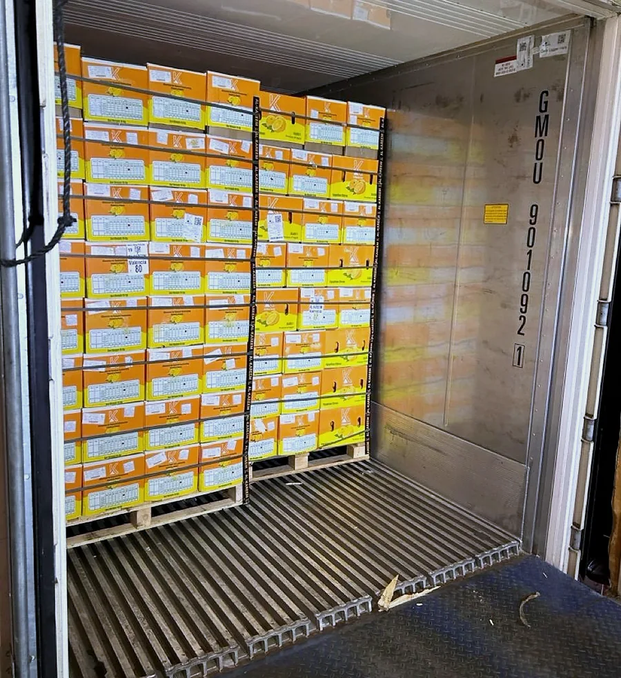 Loaded reefer container